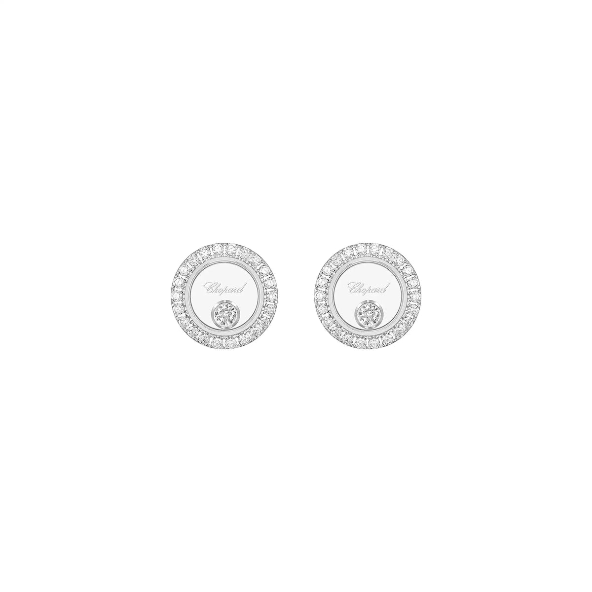 ショパール ハッピーダイヤモンド アイコン ホワイトゴールド ダイヤモンド イヤリング 83A191-1201