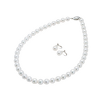 Pearl パール 花珠 ネックレス、ピアスセット 9.0mm～9.5mm SS115557