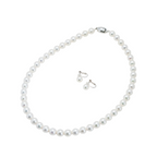 Pearl パール 花珠 ネックレス、ピアスセット 8.5ｍｍ～9.0mm SS168647