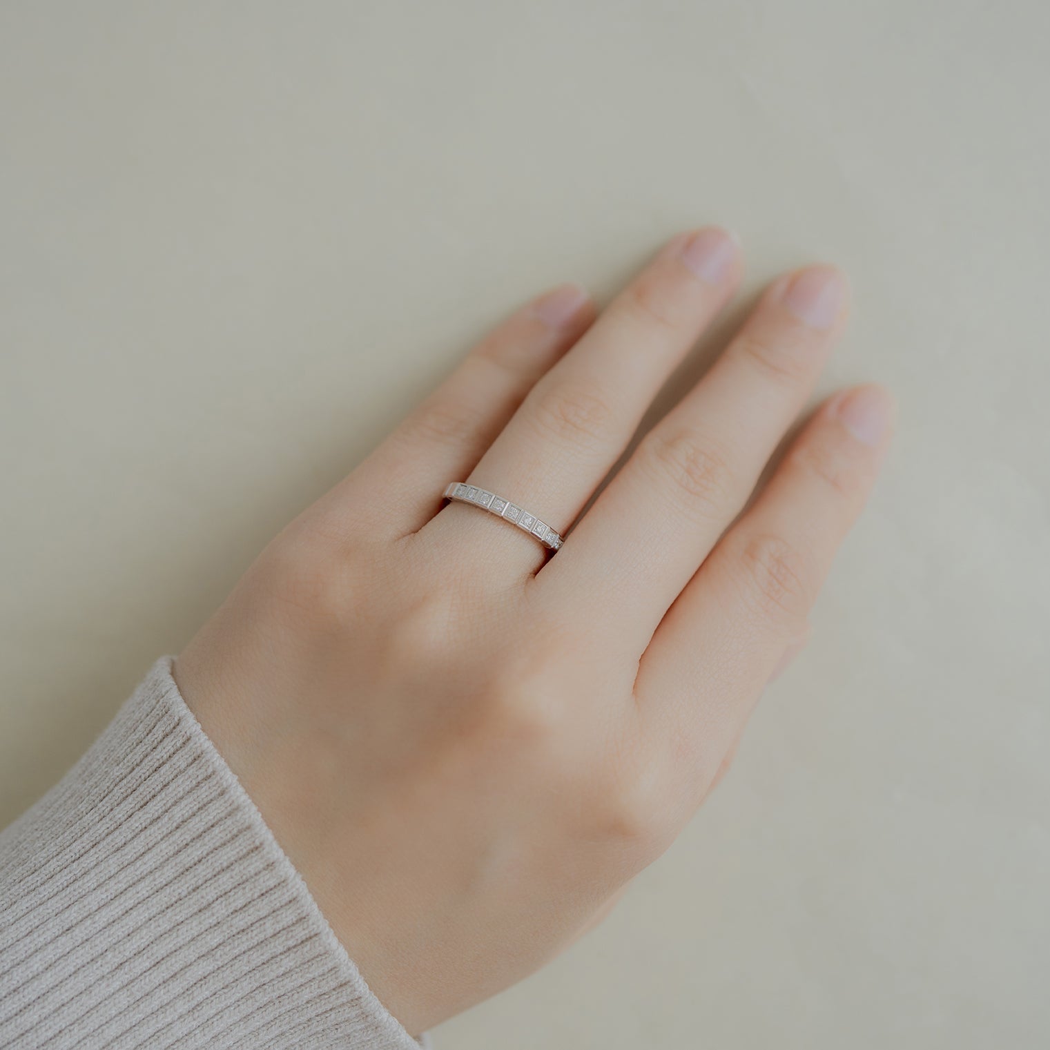 ショパール アイスキューブ ホワイトゴールド リング ハーフエタニティ @827702-1259