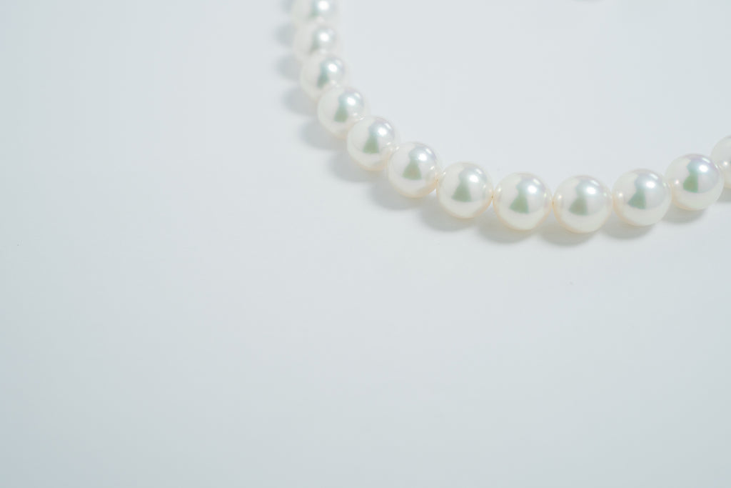 Pearl パール 天女 ネックレス、ピアスセット8.5ｍｍ～9.0mm P67051