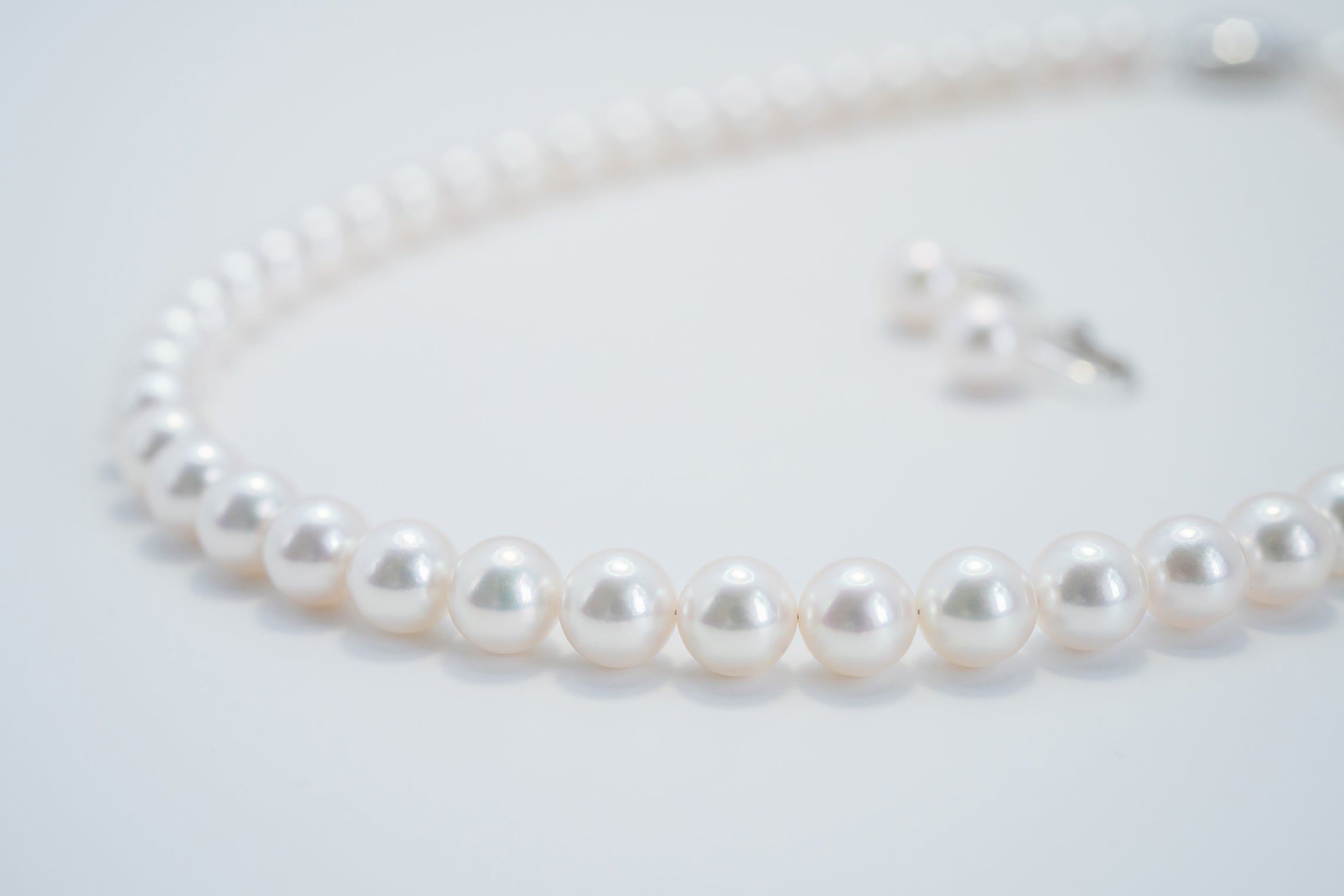 Pearl パール 花珠 ネックレス、ピアスセット 7.5mm～8.0mm SS300866