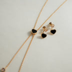 Chopard ショパール ハッピーハート ローズゴールド タイネックレス(オニキス)81A148-5201