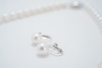 Pearl パール 花珠 ネックレス、ピアスセット 7.5mm～8.0mm SS300866