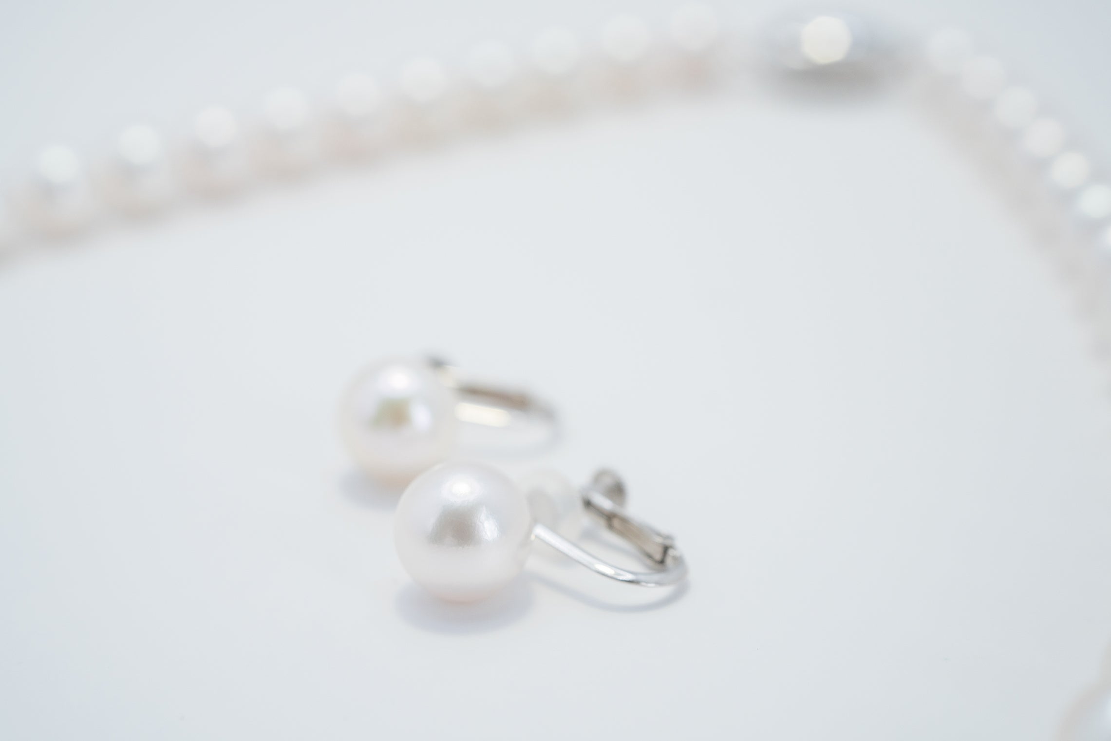 Pearl パール 花珠 ネックレス、ピアスセット 7.5mm～8.0mm SS300866