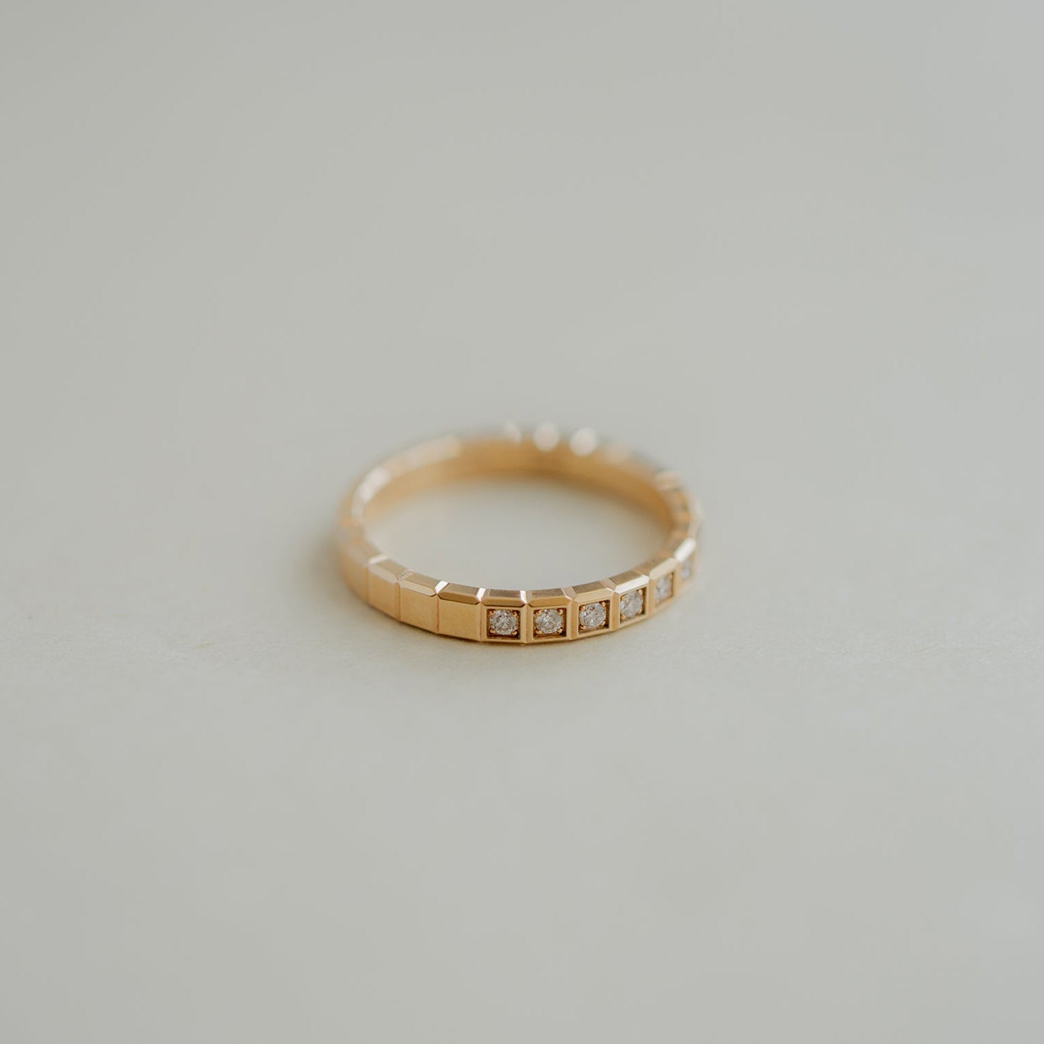 ショパール アイスキューブ ピンクゴールド ハーフセット ダイヤモンド リング 827702-5259