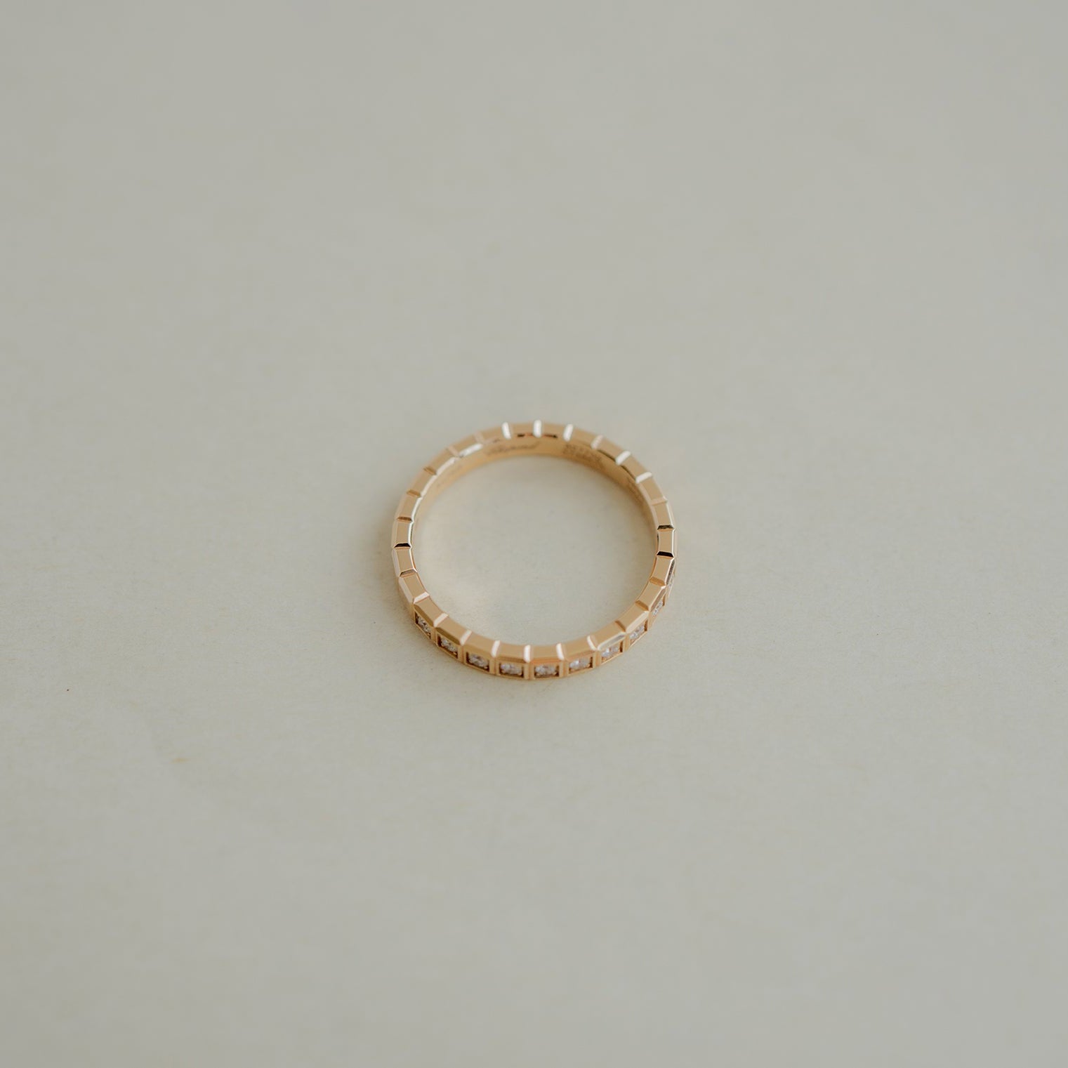 ショパール アイスキューブ ピンクゴールド ハーフセット ダイヤモンド リング 827702-5259