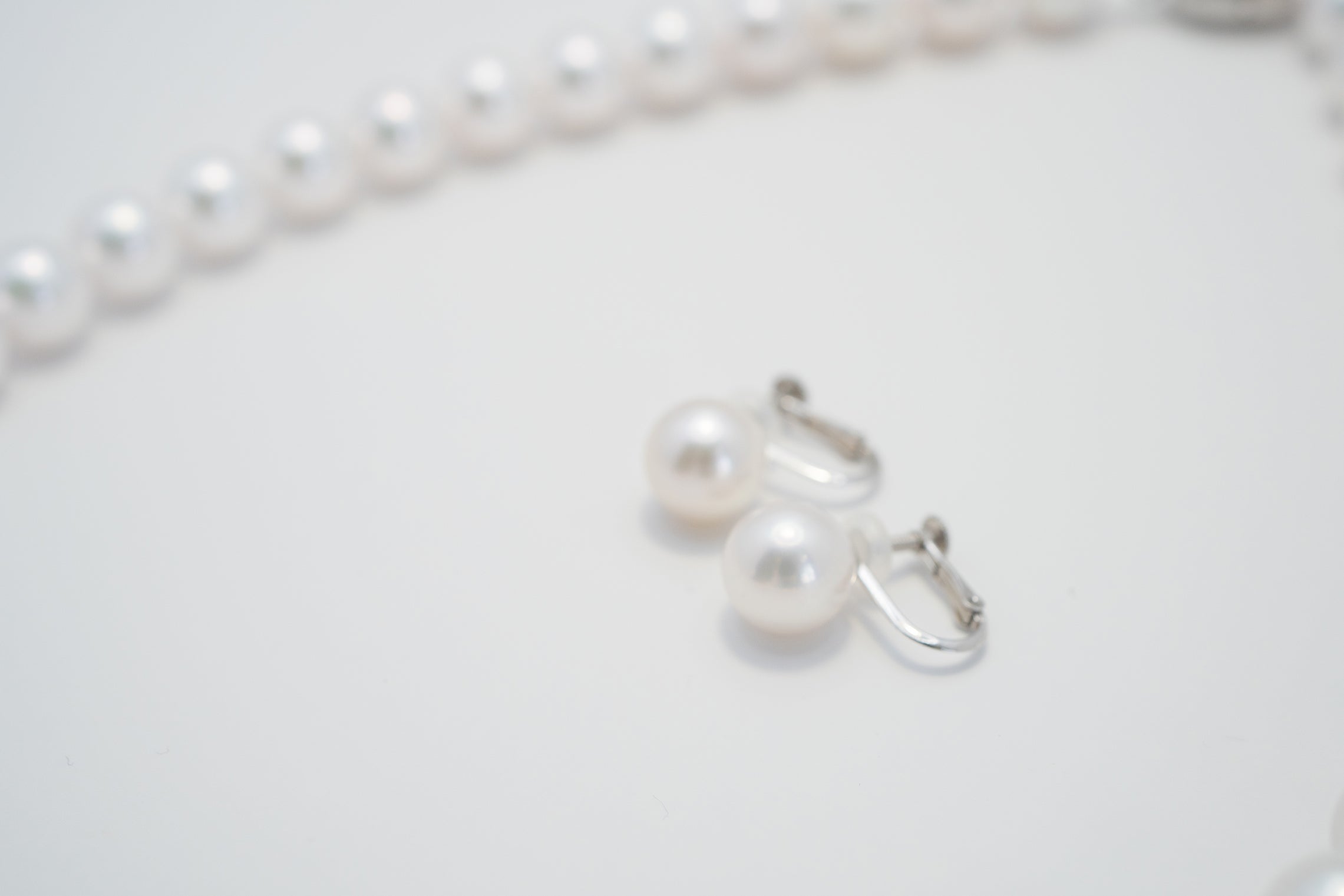 Pearl パール 花珠 ネックレス、ピアスセット 9.0mm～9.5mm SS115557
