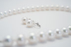 Pearl パール 花珠 ネックレス、ピアスセット 9.0mm～9.5mm SS115557