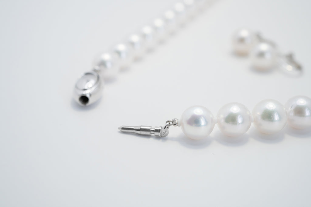 Pearl パール 花珠 ネックレス、ピアスセット 9.0mm～9.5mm SS115557