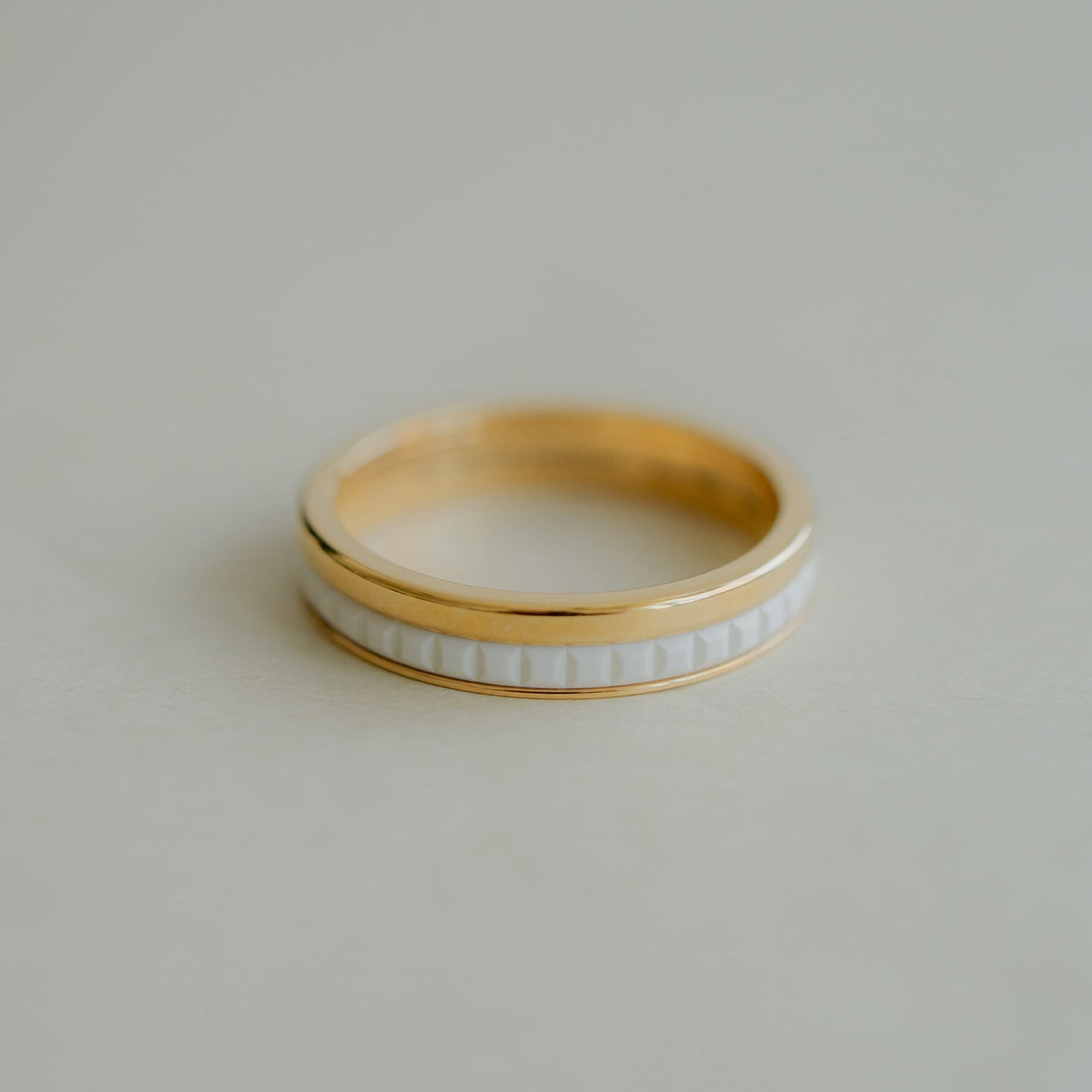 Boucheron★ブシュロンキャトルホワイトリングハーフメンズ19号K18PG BOUCHERON ブシュロン キャトル ホワイト リング ハーフ JAL00238