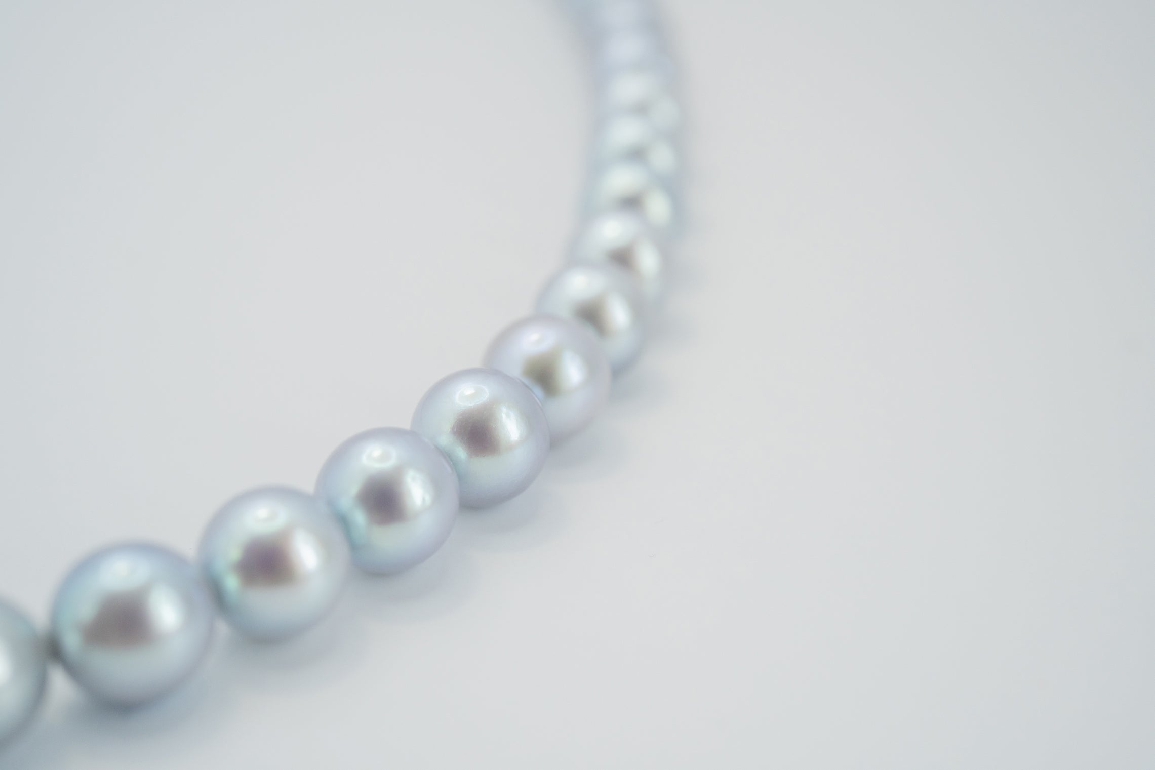 Pearl パール グレーパール ネックレス7.5mm～8.0ｍｍ 0878