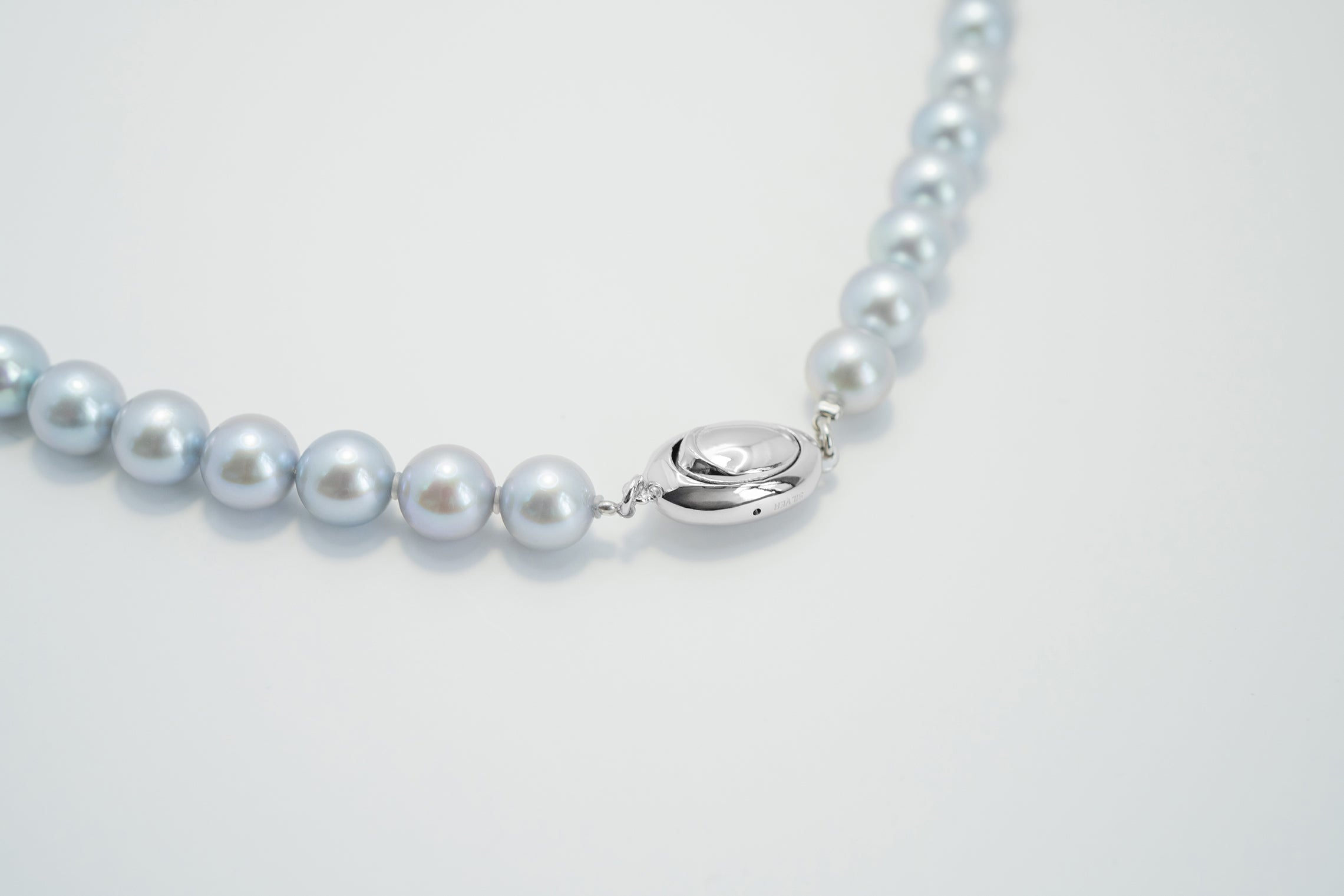 Pearl パール グレーパール ネックレス7.5mm～8.0ｍｍ 0878