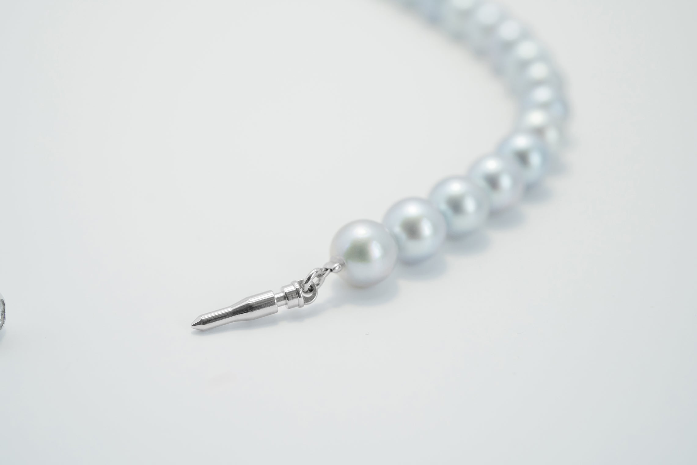 Pearl パール グレーパール ネックレス7.5mm～8.0ｍｍ 0878