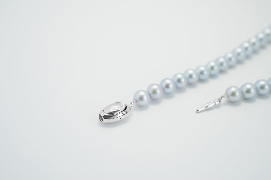 Pearl パール グレーパール ネックレス7.5mm～8.0ｍｍ 0878