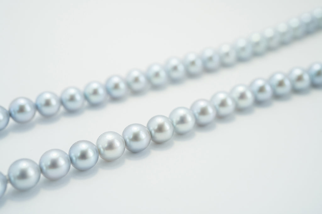 Pearl パール グレーパール ネックレス7.5mm～8.0ｍｍ 0878