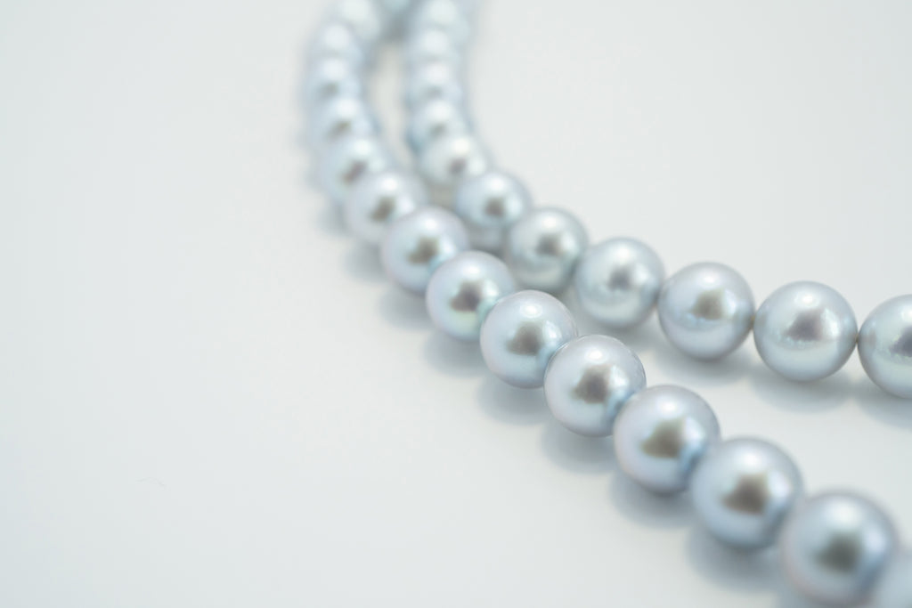 Pearl パール グレーパール ネックレス7.5mm～8.0ｍｍ 0878