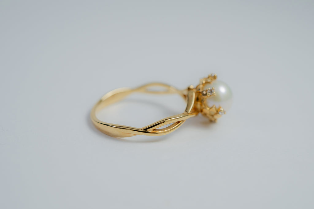 淡水パール、ダイヤ 指輪 11号 5R074K