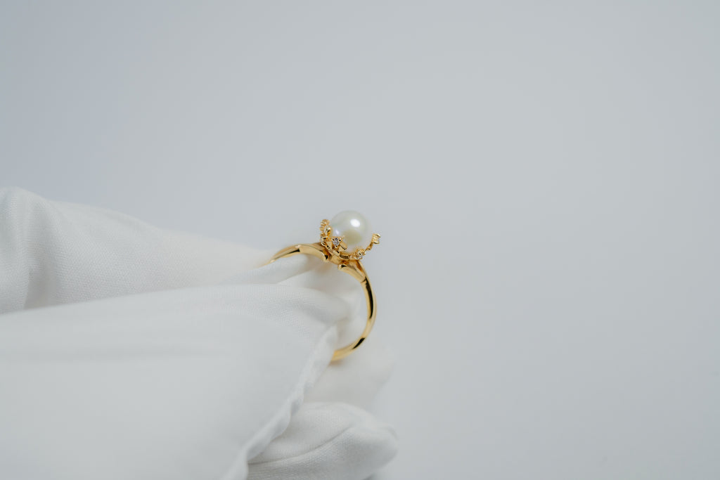 淡水パール、ダイヤ 指輪 11号 5R074K