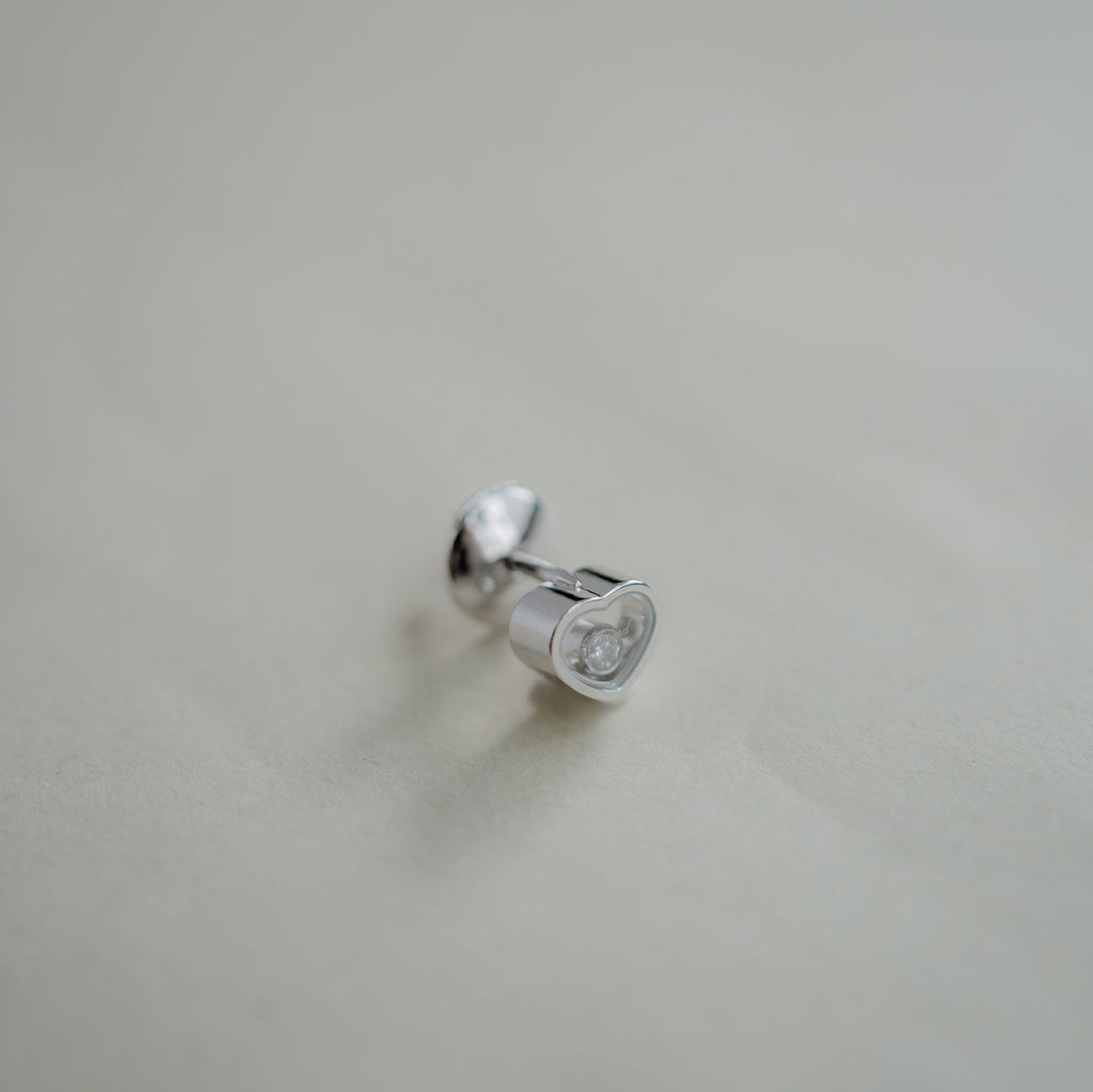 ショパール マイハッピーハート ホワイトゴールド シングルピアス 83A086-1092