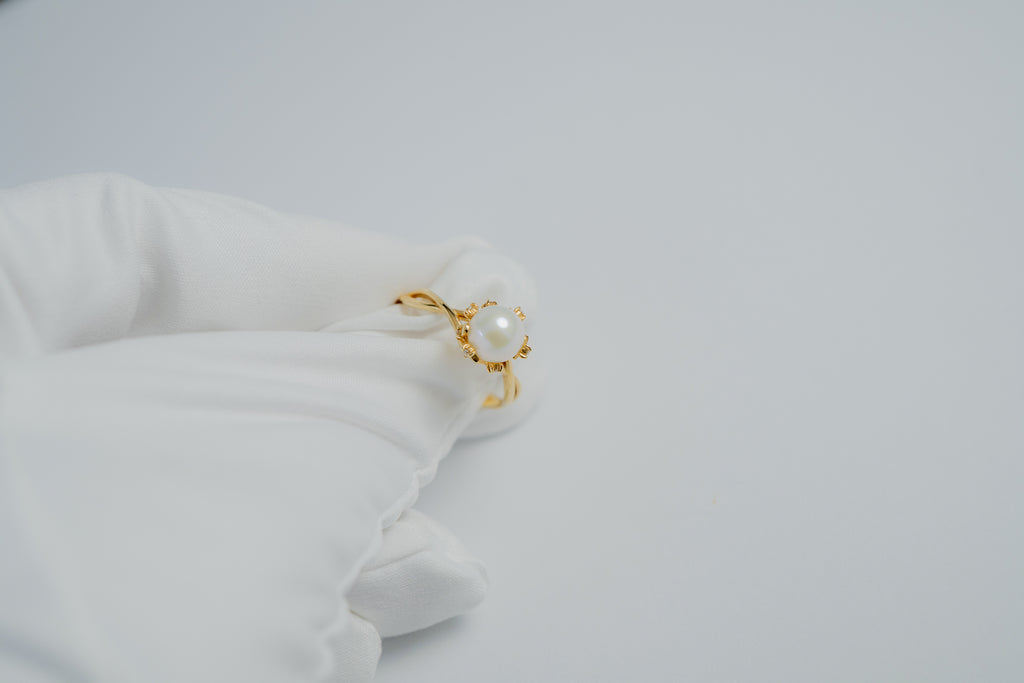 淡水パール、ダイヤ 指輪 11号 5R074K