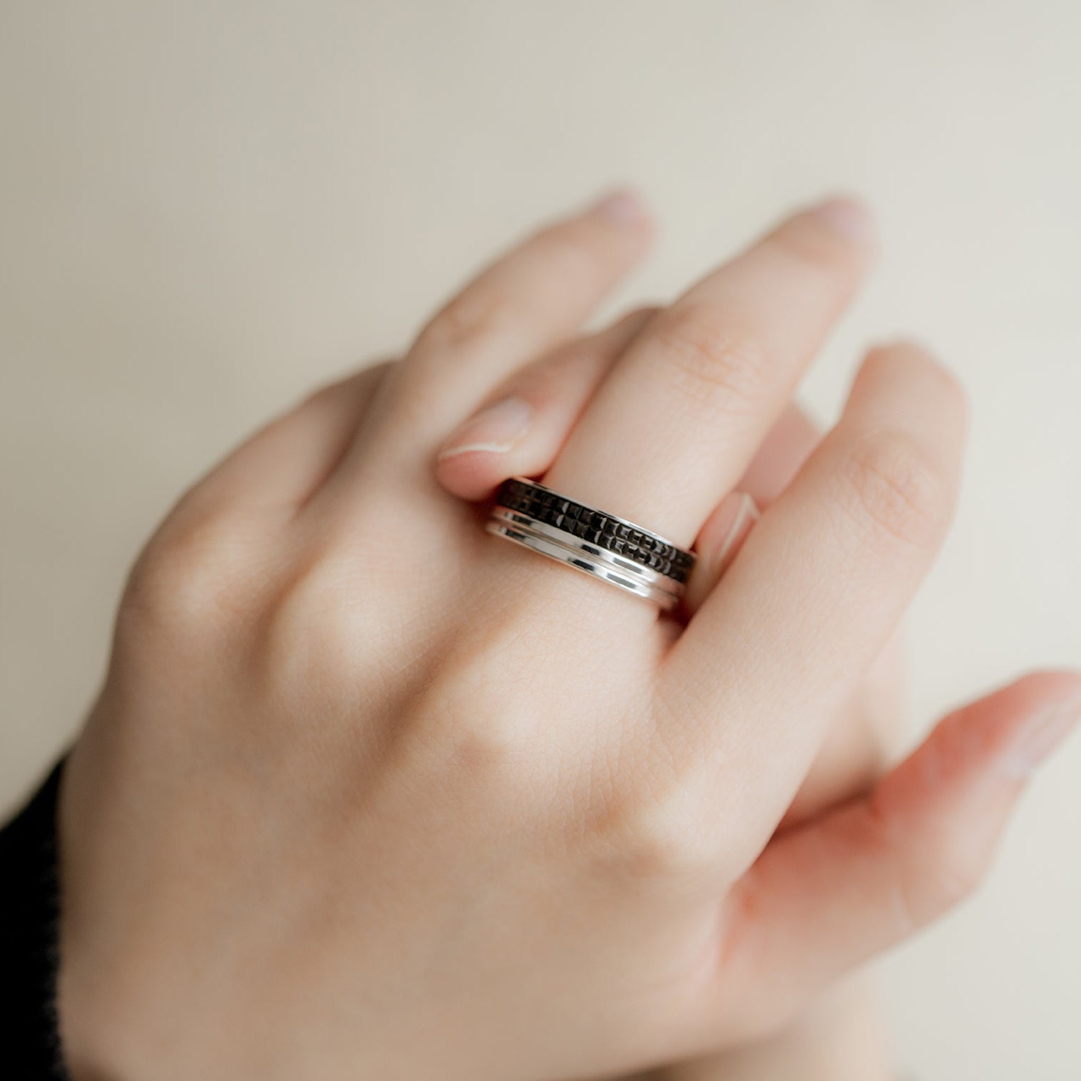 BOUCHERON ブシュロン キャトル ブラック リング ハーフ ラージ JAL00293