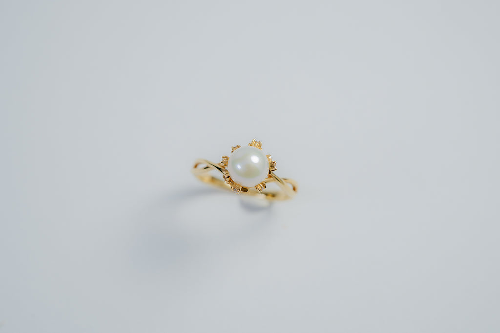 淡水パール、ダイヤ 指輪 11号 5R074K
