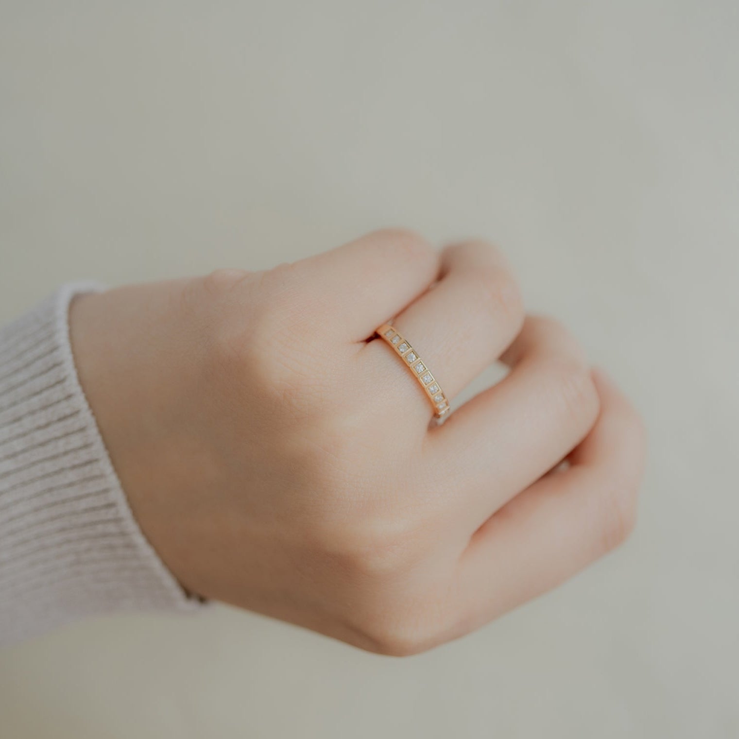 ショパール アイスキューブ ピンクゴールド ハーフセット ダイヤモンド リング 827702-5259