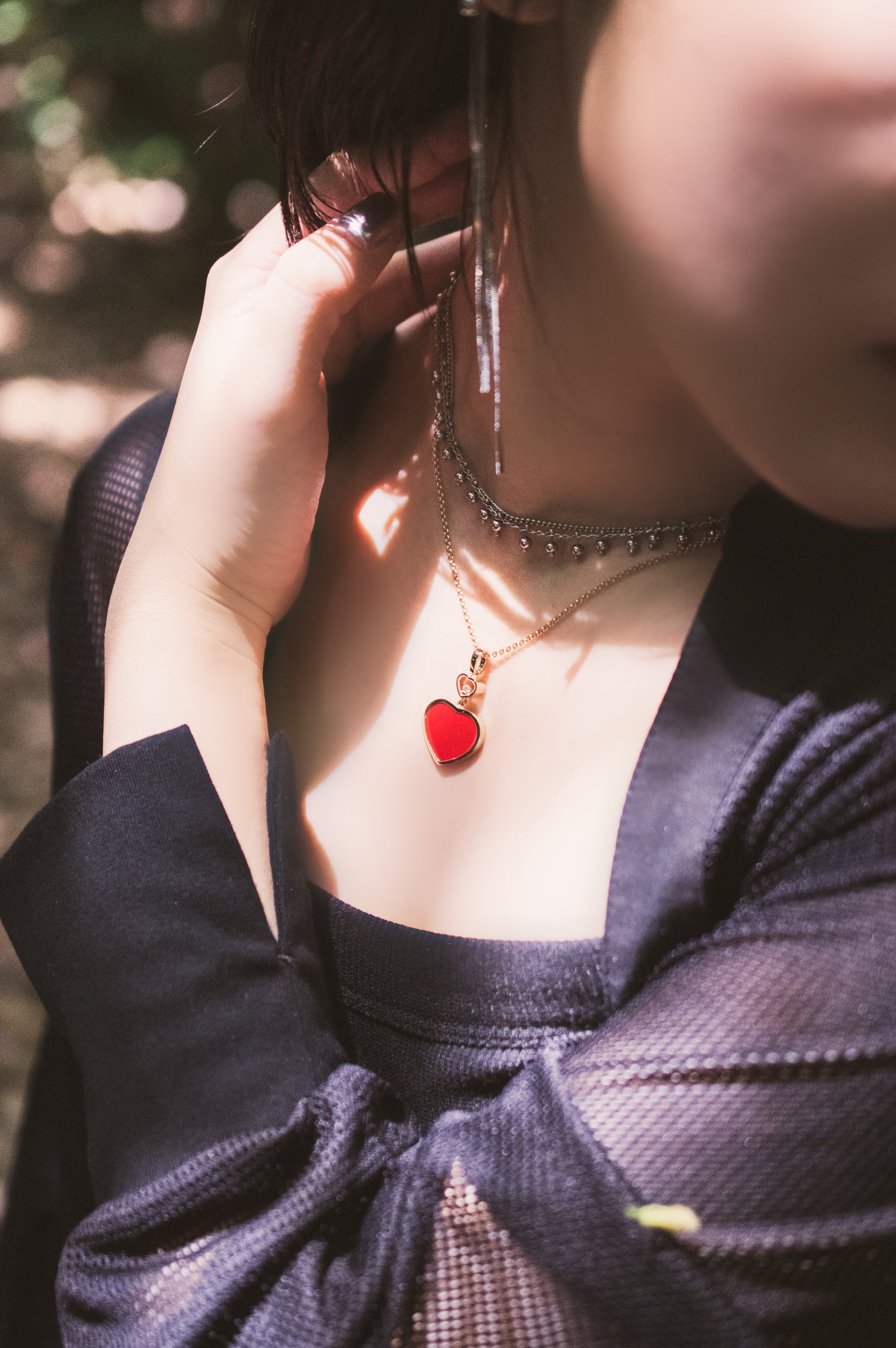 ショパール ハッピーハート ネックレス(レッドストーン) 797482-5801