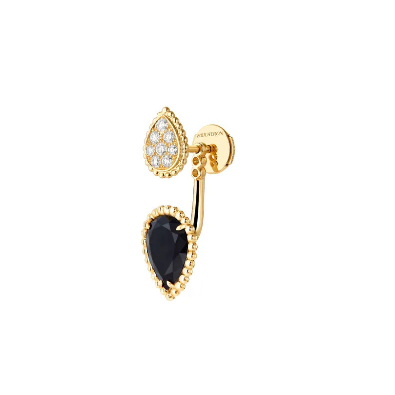 BOUCHERON ブシュロン セルパンボエム 2モチーフ シングル スタッズイヤリング オニキス JCO01748