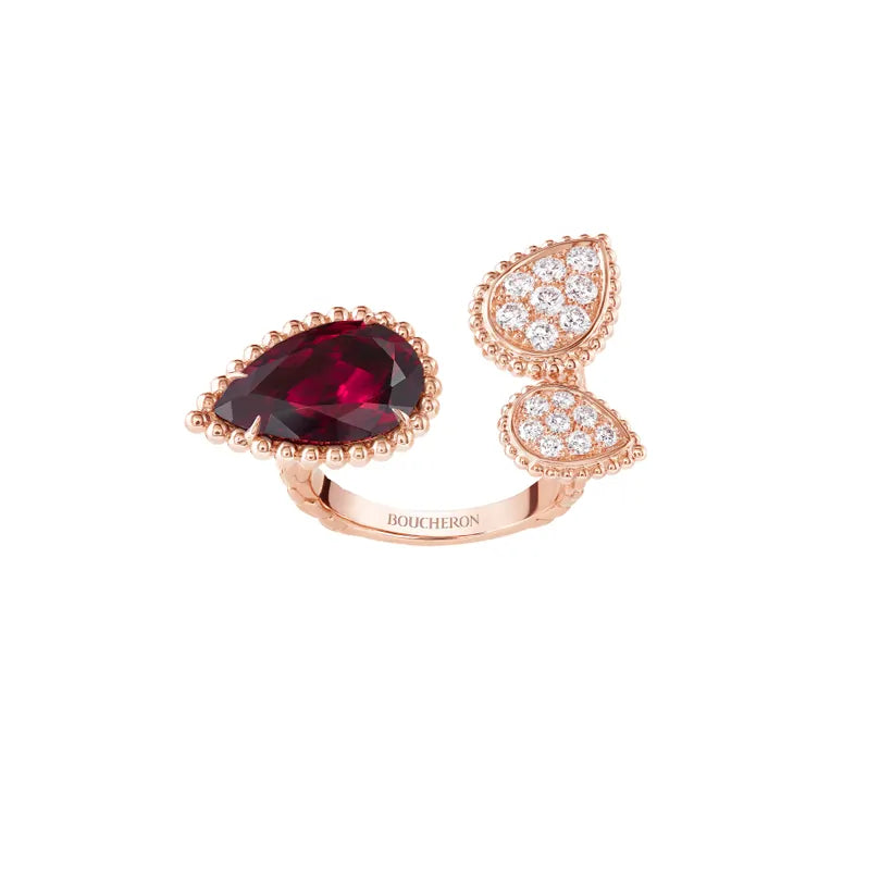 BOUCHERON ブシュロン SERPENT BOHÈME RHODOLITE GARNET セルパンボエム 3モチーフ リング JRG03027