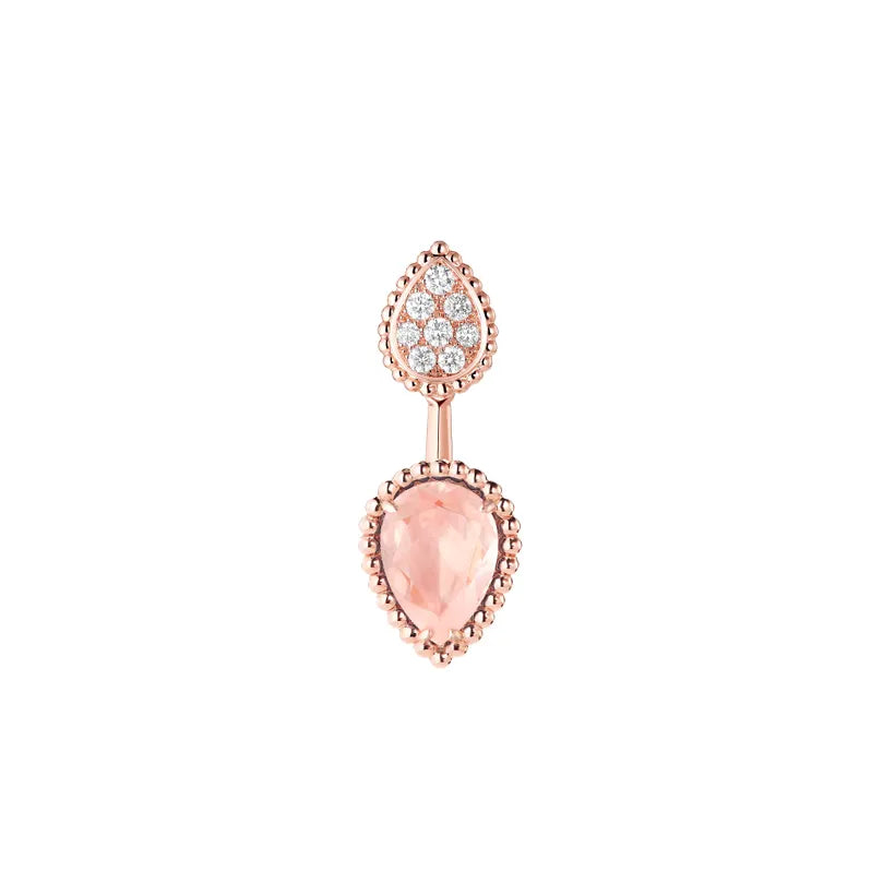 BOUCHERON ブシュロン SERPENT BOHÈME PINK QUARTZ セルパンボエム 2モチーフ シングル スタッズイヤリング JCO01567