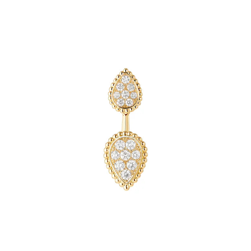 BOUCHERON ブシュロン セルパンボエム イエローゴールド 2モチーフ シングル スタッズイヤリング JCO01425