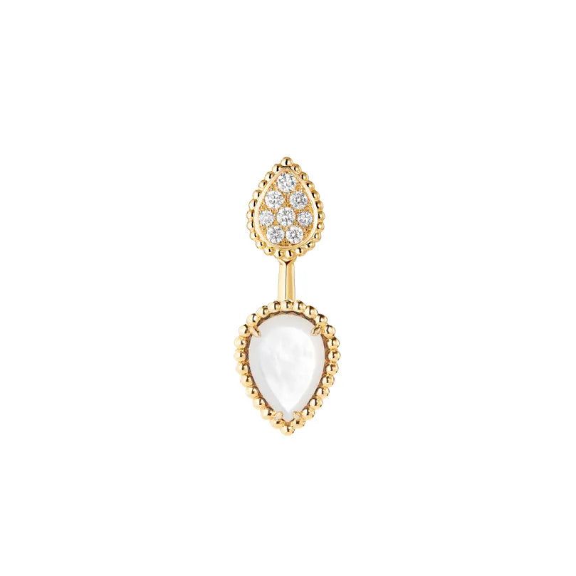 BOUCHERON ブシュロン SERPENT BOHÈME WHITE MOTHER-OF-PEARL セルパンボエム 2モチーフ シングル スタッズイヤリング JCO01428