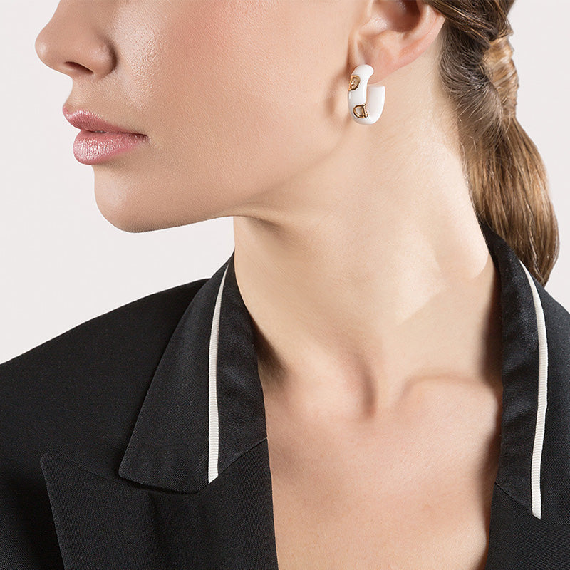 ダミアーニ ディーアイコン ホワイト ピアス 20059341