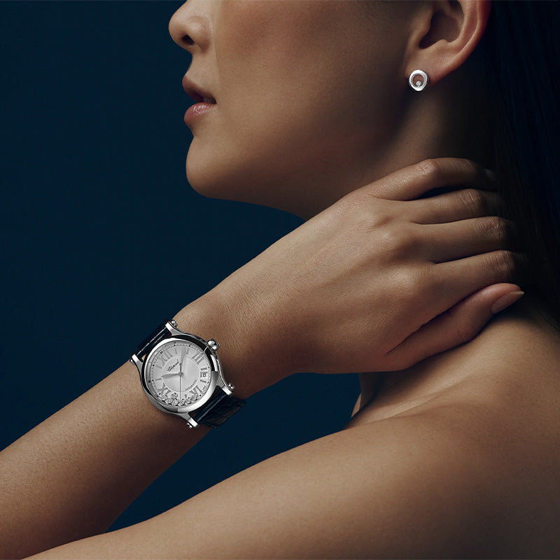 ショパール ハッピーダイヤモンド アイコン ラウンド STピアス　83A017-1001