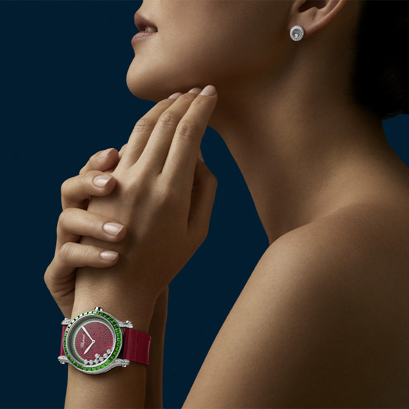 ショパール ハッピーダイヤモンド アイコン ラウンド STピアス 83A017-1201