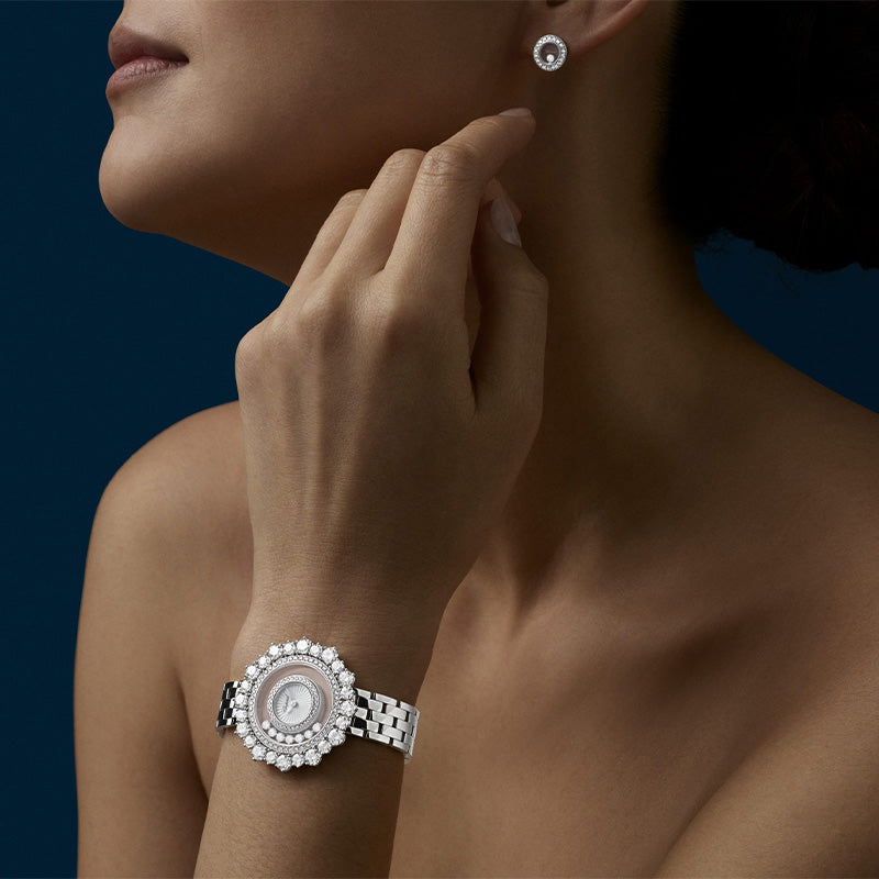 ショパール ハッピーダイヤモンド アイコン ラウンド STピアス 83A017-1201